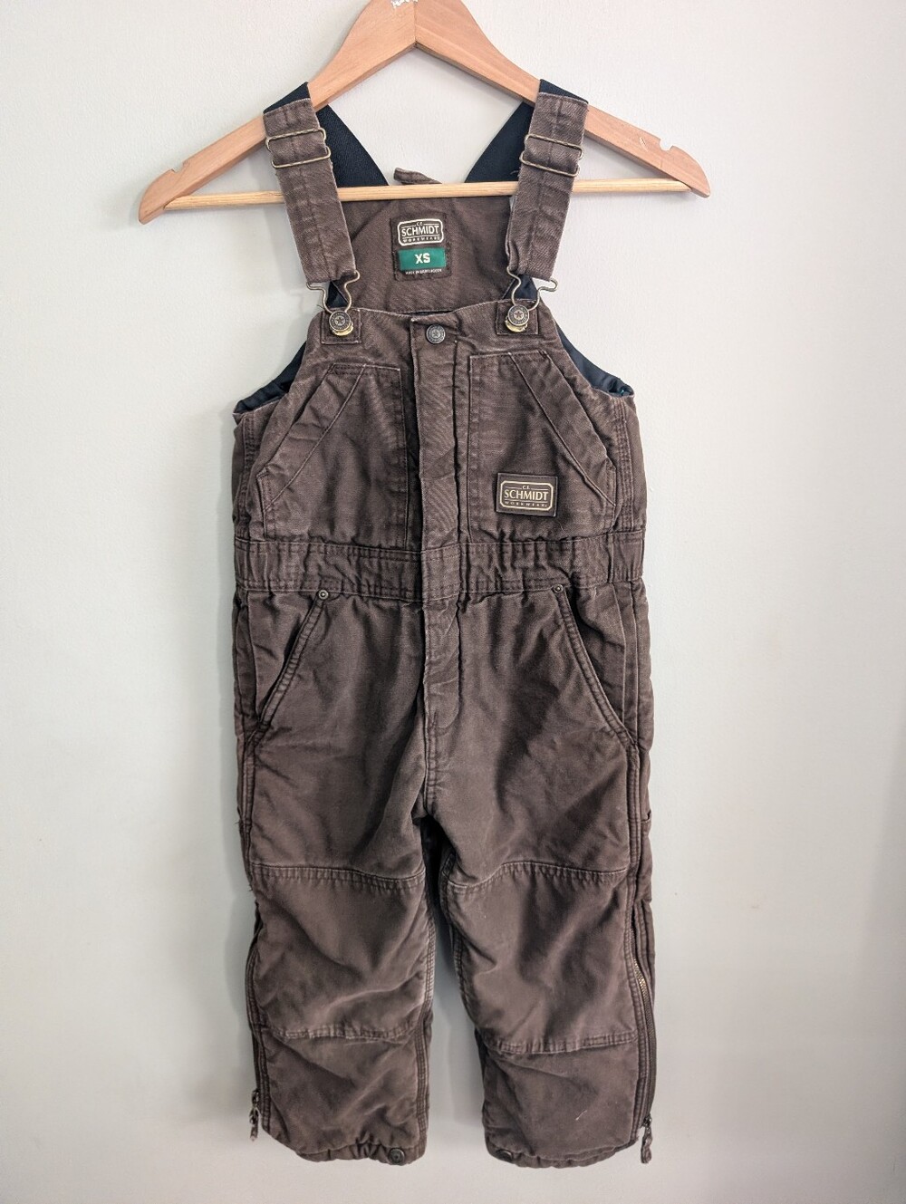 Schmidt Brown Thick Overalls Size XS
